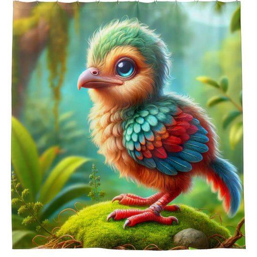 ベビー鳥 シャワーカーテン (正面)