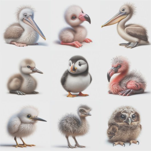 ベビー鳥 シール (正面)