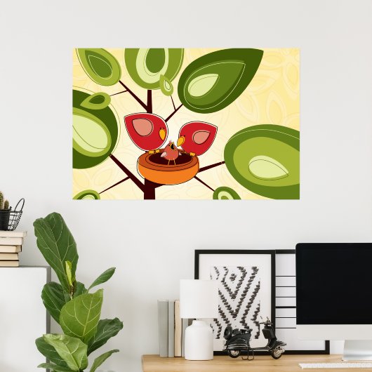 ベビー鳥 ポスター (ホームオフィス)