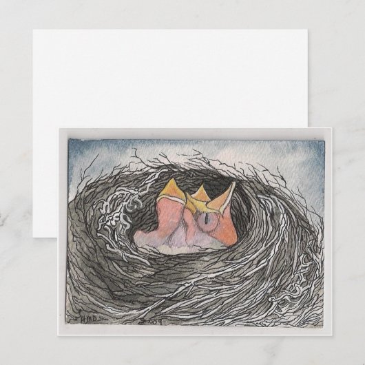 ベビー鳥 ポストカード (正面/裏面)