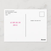 ベビー鹿と〔雄ジカの〕枝角と花バースデーパーティー ポストカード (裏面)