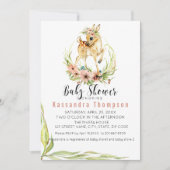 ベビー鹿の乳児用シャワー 招待状 (正面)