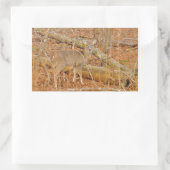 ベビー鹿の初冬 長方形シール (バッグ)