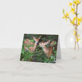 ベビー鹿の愛と友情のグリーティングカード カード (黄色い花)