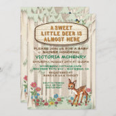 ベビー鹿の森の森の赤ちゃんシャワー 招待状 (正面/裏面)