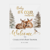 ベビー鹿の森の赤ちゃんシャワーウェルカムアクリルサイン アクリルサイン (正面)