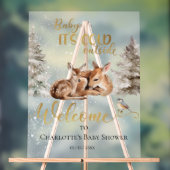 ベビー鹿の森の赤ちゃんシャワーウェルカムアクリルサイン アクリルサイン (ニュートラル)