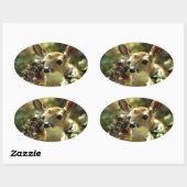 ベビー鹿の贈り物 楕円形シール (シート)