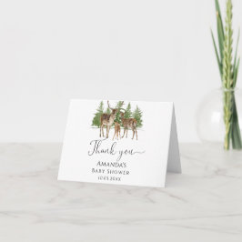 ベビー鹿の赤ちゃんシャワー外は寒い サンキューカード