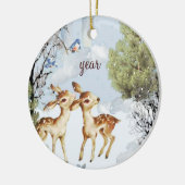 ベビー鹿はクリスマスの飾り セラミックオーナメント (左)