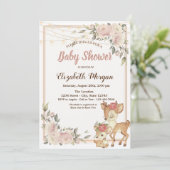 ベビー鹿ストリングライト、フローラベビーシャワー 招待状 (スタンド正面)