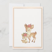 ベビー鹿ストリングライト、フローラベビーシャワー 招待状 (裏面)