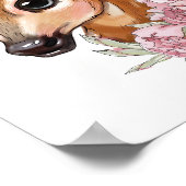 ベビー鹿バラ動物ポスター |壁のプリント ポスター (角)