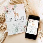 ベビー鹿ベビー外のベビースシャワーが冷たい 招待状