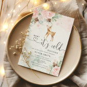 ベビー鹿ベビー外のベビースシャワーが冷たい 招待状