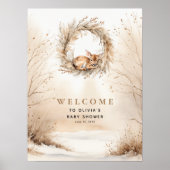 ベビー鹿ワイルドベビー動物ベビーシャワー歓迎 ポスター (正面)