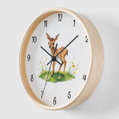 ベビー鹿子供部屋 壁時計 (傾斜)