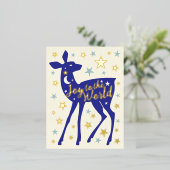 ベビー鹿&スターズジョーズトゥザワールド 箔シーズンポストカード (立ち正面)