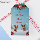ベビー鹿、子鹿、シカ、シカ、フローラトナカイ🦌 🎄雪 ギフトタグ