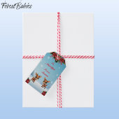 ベビー鹿、子鹿、シカ、シカ、フローラトナカイ🦌 🎄雪 ギフトタグ