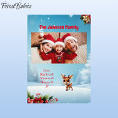 ベビー鹿、子鹿、シカ、シカ、フローラトナカイ🦌 🎄雪 シーズンカード