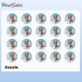 ベビー鹿、子鹿、シカ、シカ、フローラトナカイ🦌 🎄雪 ラウンドシール