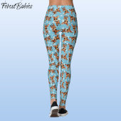 ベビー鹿、子鹿、シカ、トナカイ🦌🎄ブルー、スノーフレーク レギンス