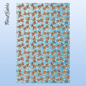 ベビー鹿、子鹿、シカ、トナカイ🦌🎄ブルー、スノーフレーク 薄葉紙