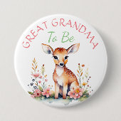 ベビー鹿(花) |おばあちゃん素晴らしのベビーシャワー 缶バッジ (正面)