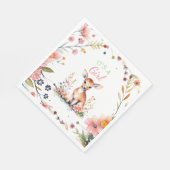 ベビー鹿(花) | It's a Girl Baby Shower スタンダードランチョンナプキン (角)