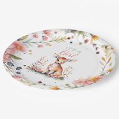 ベビー鹿（花） | It's a Girl Baby Shower ペーパープレート (アングル)