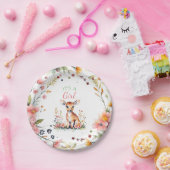 ベビー鹿(花) | It's a Girl Baby Shower ペーパープレート (パーティー)