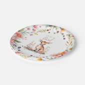 ベビー鹿(花) | It's a Girl Baby Shower ペーパープレート (アングル)