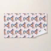 ベビー鹿(〔雄ジカの〕枝角と花模様) バスタオルセット (ハンドタオル)