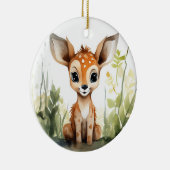 ベビー鹿、鹿オーナメント、秋オーナメント、 セラミックオーナメント (右)