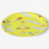 ベビー黄機飛行機紙プレート ペーパープレート (アングル)