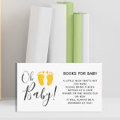 ベビー黄色足赤ちゃんシャワー用の本 エンクロージャーカード
