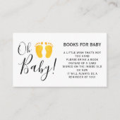 ベビー黄色足赤ちゃんシャワー用の本 エンクロージャーカード (正面)