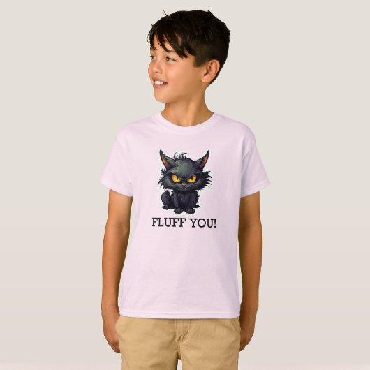 ベビー黒猫デザイン – キッズベーシックTシャツ Tシャツ (正面フル)