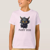 ベビー黒猫デザイン – キッズベーシックTシャツ Tシャツ (正面)