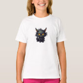 ベビー黒猫デザイン – 女子Tシャツ Tシャツ (正面)