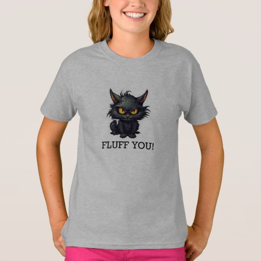ベビー黒猫デザイン – 女子Tシャツ Tシャツ (正面)