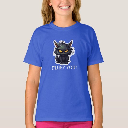 ベビー黒猫デザイン – 女子Tシャツ Tシャツ (正面)