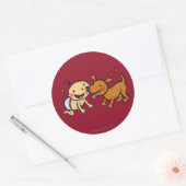 ベビー鼻のキスは犬から ラウンドシール (封筒)