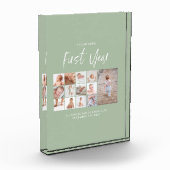 ベビー1年目のフォトコラージュのスクリプトグリーン フォトブロック (左)