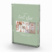 ベビー1年目のフォトコラージュのスクリプトグリーン フォトブロック (右)