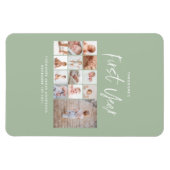 ベビー1年目の写真コラージュスクリプト緑  マグネット (横)