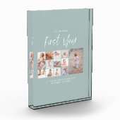 ベビー1年目の写真コラージュ（青） フォトブロック