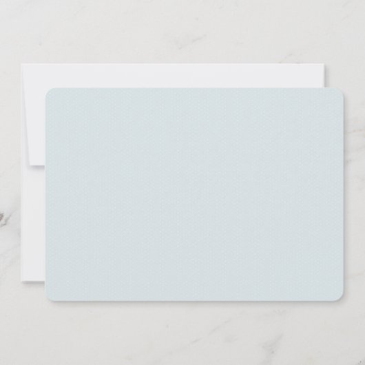 ベビー1枚のフォトブルーエレガント誕生 案内状 (裏面)