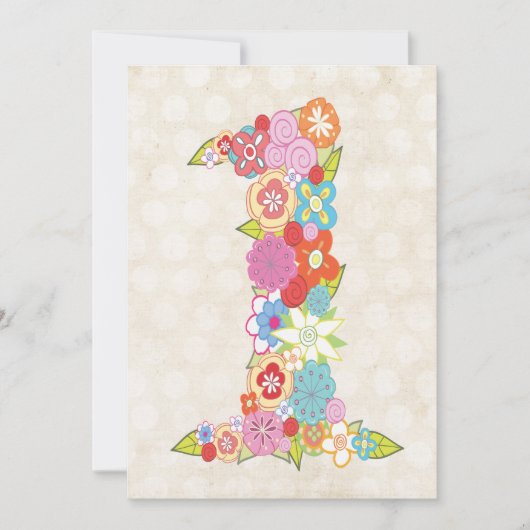 ベビー1歳の誕生日パーティーナンバーワンカスタム 招待状 (正面)